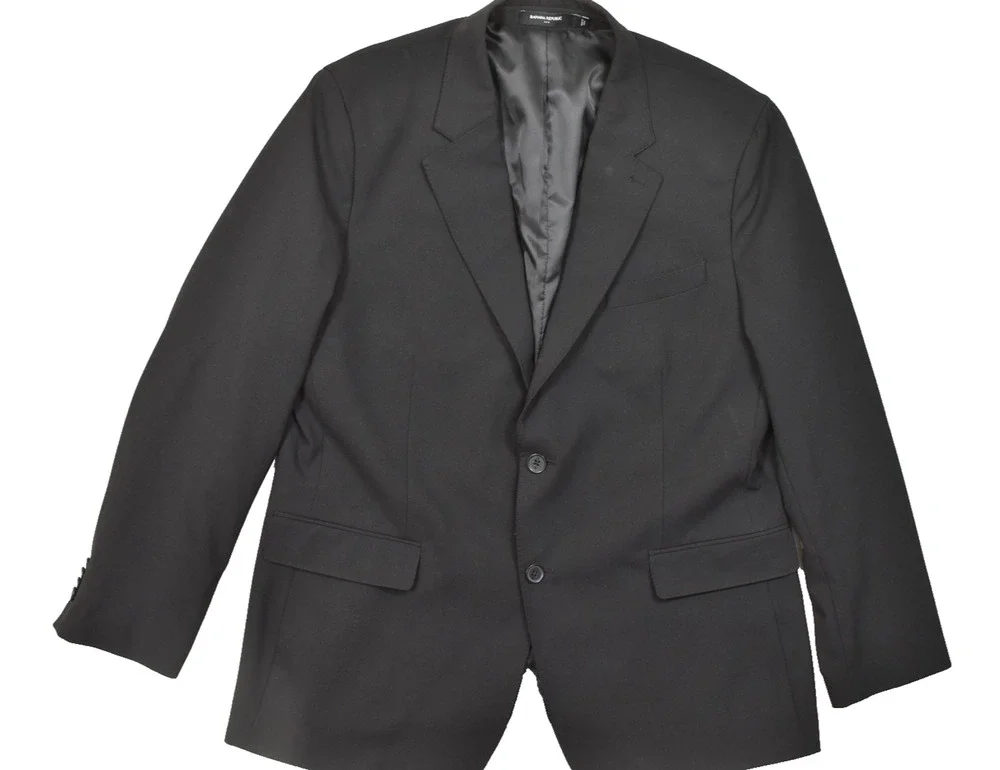 Banana Republic Tailored Fit Black Two Button Suit Jacket Blazer Men's 46 Regula